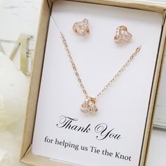 "♠ For Earrings * Size : Approx. 3/8 \" (8 mm) * Metal Type : Copper + Rose Gold Plated * Material : Cubic Zirconia ♠ For Necklace * Pendant Size : Approx. 3/8 \" (8 mm) * Metal Type : Copper + Rose Gold Plated * Material : Cubic Zirconia * Length : 16\" +2\"Extension ♠ Message gift box * There is a white lining cushion behind the message card for added protection of the jewelry. * Box Size :2\" x 3\" * Box color : White, Kraft, Oatmeal, Blue Ice Gloss, Forest Matte, Red Matte, Orchid Matte, Pur Cubic Zirconia Jewelry Sets For Wedding And Mother's Day, Cubic Zirconia Jewelry Sets For Wedding On Mother's Day, Mother's Day Anniversary Cubic Zirconia Jewelry Sets, Heart-shaped Jewelry Sets For Wedding And Mother's Day, Rose Gold Jewelry Set For Valentine's Day Gift, Round Jewelry Sets For Mother's Day Gift, Wedding Jewelry Sets For Valentine's Day, Valentine's Day Wedding Jewelry With Matching Earrings, Rose Gold Jewelry Sets For Gifts