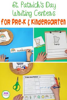 st patrick's day writing centers for prek and kindergarten