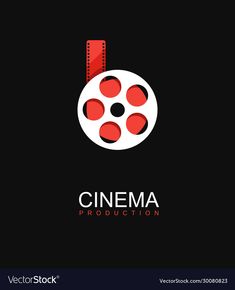 a logo for a film production company with the image of a movie reel on it