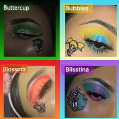 Buttercup Powerpuff Makeup Look, Powerpuff Girls Makeup Buttercup, Bubbles Powerpuff Makeup Look, Buttercup Inspired Makeup, Buttercup Makeup Powerpuff, Power Puff Girls Makeup, Powder Puff Girls Costume, Buttercup Makeup, Powerpuff Costume