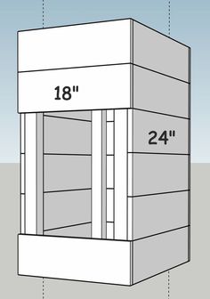 a drawing of the height of a building with measurements for each window and floor area