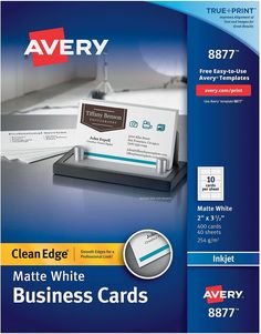 avery clean edge business cards, white, 8 x 11 - 1 / 2 inches