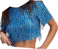 Blue Sequin Top, Peasant Crop Top, Boat Neck Blouse, Cropped Long Sleeve Top, Trim Top, Floral Crop Tops, Lace Tank Top, Sequin Top, Lace Tank