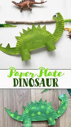 paper plate dinosaur craft for kids to make