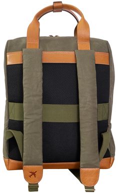 The 18” Voyager 20 oz. Waxed Canvas Travel Backpack combines rugged durability with modern convenience. It features a secure snap laptop sleeve (fits most laptops up to 15"), interior slip pockets, a zippered compartment with key hook, and veg-tanned leather snap top handles and trim. The front zippered compartment, padded back wall, and add-a-bag feature enhance practicality, while the adjustable padded back straps with a burnished logo ensure comfortable carrying. Perfect for travel and daily Key Hook, Dopp Kit, Key Hooks, Waxed Canvas, Travel Backpack, Back Strap, Duffel Bag, Laptop Sleeve, Laptop Sleeves