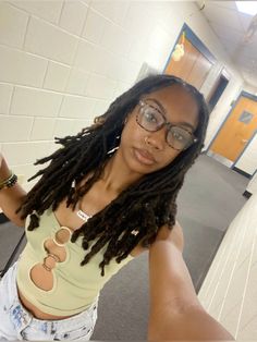 Faux Locs Skunk Stripe, Loc Hairstyles For Prom, Ethereal Women, Freeform Dreads, Women Locs, Dyed Dreads, Sasha Obama, Locs Styles, Soft Locs