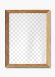 an empty wooden frame on a white background