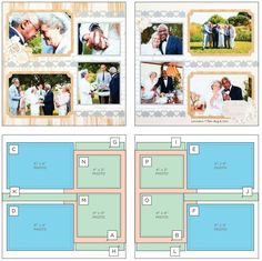 the layout for a wedding album