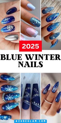 Nails 2024 Coffin, Matt Blue Nails, Blue Winter Nail Ideas, Almond Coffin Nails, 19 Aesthetic, Blue Winter Nails, Navy Blue Nail Designs, Winter Nails Ideas