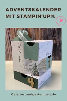 Besondere Adventskalender Verpackung für die 4 Sonntage im Advent. Momente der Ruhe von Stampin' Up! Diy Origami Wallet, Box Regalo, Handmade Paper Gifts, Stampin Up Weihnachten, Creative Box, Homemade Christmas Cards, Stampin Up Christmas Cards, How To Make Box