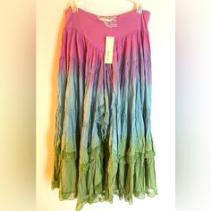 New With Tag Maxi Skirt Y2k, Skirt Y2k, Dip Dye, Miss Me, Pink Blue, Dip, Maxi Skirt, Womens Skirt, Cottage