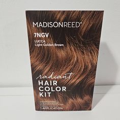 Madison Reed Lucca Light Golden Brown - 7ngv Brand New In Box (1 Application) Your Best Hair Color Ever. Gorgeous, Lasting High-Quality Hair Colorcrafted In Italy. Made With Ingredients You Can Feel Good About Ammonia Free Cruelty Free Ingredients With Integrity One Box. Everything You Need. Radiant Cream Color Color Activator Barrier Cream Cleansing Wipes Color-Protecting Shampoo Color-Protecting Conditioner Protective Cap Gloves Customized Instructions "All Products Are Carefully Packaged And Madison Brown, Hair Color Pictures, Madison Reed, Best Hair Color, Light Golden Brown, Barrier Cream, Cleansing Wipes, Hair Color For Women, Color Shampoo