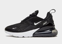 Nike Air Max 270 Women, Nike Air Max 270 Black, Womens Nike Air Max 270, Nike 270, Black Nike Air Max, Basket Noir, Nike Shoes Air Max, Black And White Shoes, Cute Nike Shoes