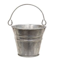 an old metal bucket on a white background