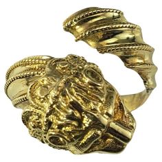 14 Karat Yellow Gold Dragon Ring Size 6 This beautifully detailed dragon ring is crafted in meticulously detailed 14K yellow gold. Width: 12.4 mm. Shank: 3 mm. Tested 14K gold. Ring Size: 6 Weight:  6.2 dwt. / 9.7 gr. Very good condition, professionally polished. Will come packaged in a gift box or pouch (when possible) and will be shipped U.S. Priority Mail Insured. DV081924/17KCS Gold Round Jewelry With Dragon Design, Gold Dragon Design Jewelry, Luxury Yellow Gold Necklace With Dragon Design, Symbolic Gold Dragon Jewelry, Art Deco Sapphire Ring, Yellow Gold Dragon Pendant Jewelry, Gold Claddagh Ring, Oval Sapphire Ring, Sapphire Eternity Ring