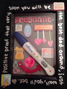 there is a baby shower sign in the frame