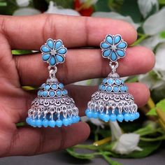 Check out this item in my Etsy shop https://www.etsy.com/listing/987410948/silver-and-blue-glass-stone-jhumki Blue Dangle Jhumkas For Festive Occasions, Blue Bridal Earrings With Latkans, Blue Latkans Danglers Gift, Gift Blue Danglers With Latkans, Blue Danglers With Latkans For Gift, Bohemian Blue Danglers For Wedding, Blue Bohemian Danglers For Wedding, Blue Danglers With Latkans As A Gift, Blue Latkan Danglers For Wedding