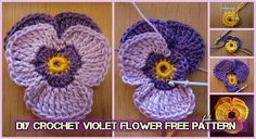 crochet violet flower free pattern