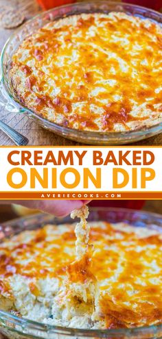 Your Super Bowl party ideas must have this double cheese and sweet onion dip! With cream cheese and grated cheese, this homemade onion dip is a delicious and easy game day food. Put this warm dip on your New Year recipes, too! Leftover Onion Dip Recipes, Cream Cheese And Onion Dip, Tennessee Onion Dip, Crockpot Onion Dip, Nye Appetizers Easy Dip Recipes, Holiday Dips Savory, Best Fall Dips, Microwave Dip Recipes