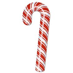 a red and white candy cane on a white background