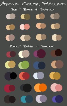 an assortment of different shades of paint on a gray background with the words annie color palettes