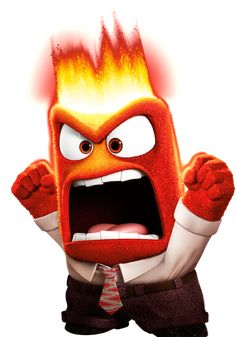 a cartoon character with an angry look on his face and hands up in the air