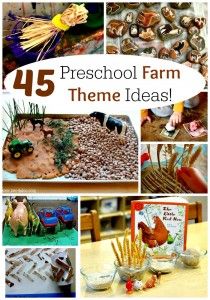 a collage of farm themed food and crafts