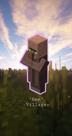 an image of a minecraft character with the words himm villager on it