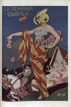 an advertisement for la semagraia gratica featuring a woman with flowers in her hair