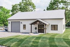 this is an artist's rendering of the garage and living quarters for two horses