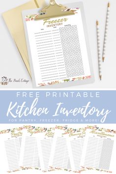 the free printable kitchen inventory sheet for pantry freezers, fridges and more