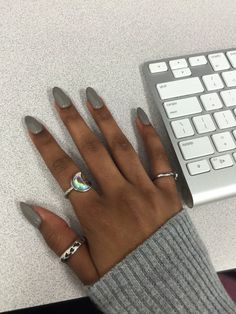 Nails On Dark Skin, Dark Skin Nail Polish, Dark Skin Nail Color, Grey Nail Polish, Fun Nail Colors, Gray Nails, Dark Nails, Fall Nail Colors