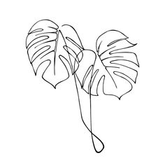 a black and white line drawing of a monster's tail plant on a white background