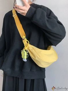 Bird in Bag - Solid Yellow Floral Hobo Bag Style Preppy, Bird In Bag, Yellow Floral, Solid Yellow, Bag Straps, Hobo Bag, Yellow Color, Size Medium, Zipper