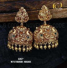 Gold Jhumka Earrings Bridal, Bridal South Indian, Temple Jewellery Earrings, Gold Jhumka, Chinese Artwork, Gold Jhumka Earrings, Gold Earrings Models, Antique Bridal Jewelry