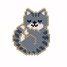 a pixellated image of a cat sitting down