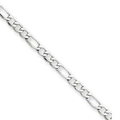 2.5mm 14k White Gold Hollow Figaro Chain Necklace - The Black Bow Jewelry Co. Figaro Necklace, Figaro Chain Necklace, Figaro Chain, Figaro Chains, Diamond Bracelet, The Black