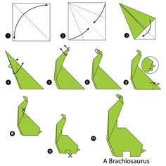 step by step instructions to make origami green bird for children and adults stock images