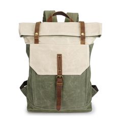 Vintage Backpack – Classic Canvas Bag with Timeless Style for Everyday Use - Leather Purse Backpack Waxed Canvas Leather Backpack, Leather Travel Backpack, Wax Canvas, Waxed Canvas Backpack, Canvas Rucksack, Canvas Travel Bag, Shoulder Bags For School, Travel Rucksack, Hiking Bag