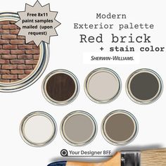 the red brick and stain color scheme is shown