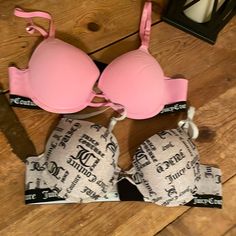 Women’s Juicy Couture 2piece Bra Set Size 36b Never Worn Fitted Pink Bra For Loungewear, Cherry Logo, Interacial Couples, Dark Skin Boys, Pink Lace Bra, Satin Bra, Black Lace Bra, Womens Bras, Bra Set