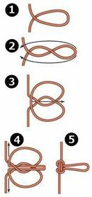 instructions for how to tie a shoelace with leather cord and two sets of hooks