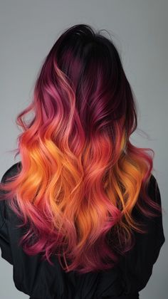 Shade Hairstyle, Sunset Ombre Hair, Snow White Hair, Haircolor Ideas, Sunset Ombre, Hairstyle For Women, Perfect Hair Color, Hair Color Auburn