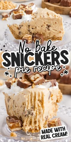 no bake snickkers pie recipe with real cream