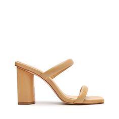 Ully Nappa Leather Sandal Mule Silhouette, Rubber Patch, Heeled Mules Sandals, Open Toed Heels, St Barth, Silhouette Crafts, Heel Type, Rubber Heels, Block Heels Sandal