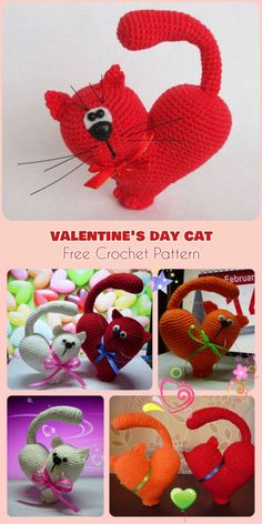 valentine's day cat crochet pattern by free crochet patterns and instructions