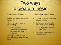 two ways to create a thesis