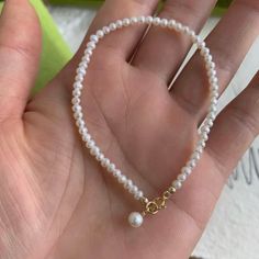 Baby freshwater pearl bracelet, tiny round pearl bracelet, small white pearl anklet, real seed pearl bracelet, 2-3mm matching swarovski bracelet: https://etsy.me/3IUslkN