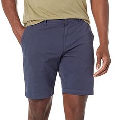 Nwt Goodthreads Men's Slim-Fit 9" Inseam Flat-Front Comfort Stretch Chino Short. Fitted Through Hip And Thigh, With Tapered Leg. Sits Below The Waist Soft, Durable Cotton Blend With A Gentle Stretch. Button-Through Back Pockets 98% Cotton, 2% Spandex Machine Wash Color Ois Midnight Blue But A Little Lighter Than Shown In Commercial Pictures. See Final Picture Fitted Blue Cotton Bermuda Shorts, Navy Stretch Cotton Shorts, Green Chinos, Belted Shorts, Mens Chinos, Twill Shorts, Blue Camo, Stretch Chinos, Drawstring Shorts