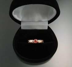 "This pretty ring has a Victorian antique look with a 4mm round natural Orange Sapphire from Ceylon. Set in 14k rose Gold The band is 4mm wide and 1.5mm thick. Specify your size in a \"note to seller\" at check out." Round Ruby Ring In Rose Gold With Bezel Setting, Round Rose Gold Ruby Ring With Bezel Setting, Rose Gold Round Ruby Ring With Bezel Setting, Rose Gold Ruby Ring With Bezel Setting, Formal Rose Gold Birthstone Ring With Bezel Setting, Rose Gold Ruby Ring With Bezel Setting For Gift, Rose Gold Ruby Ring With Bezel Setting As Gift, Padparadscha Sapphire Ring, Sapphire Wedding Ring